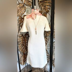 Merley True Vintage White Knee Length A- Line Dress Women’s Size M